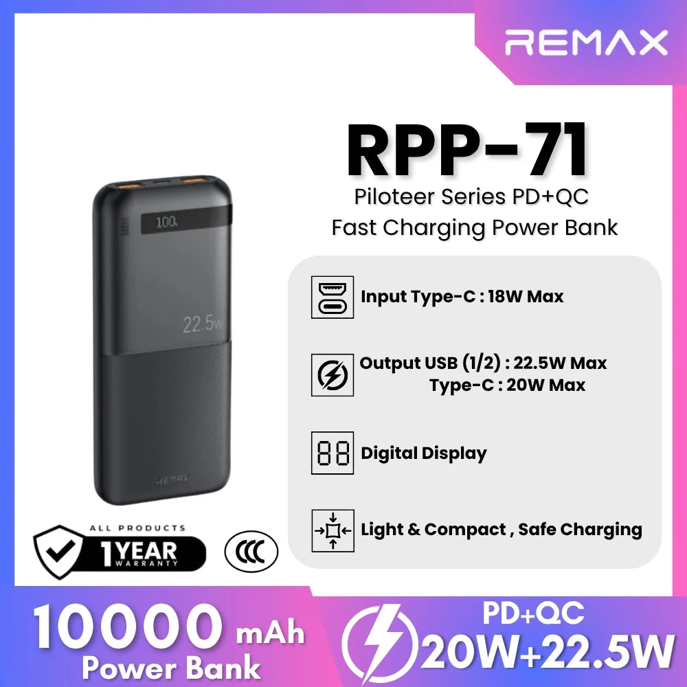 شاحن سفري REMAX RPP-71 10000